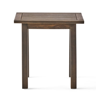 Gray Finish Wood Table - 14.61 Inches Depth, 19.16 Width, 19.14 Height For Outdoor Coastal Decor Accent Wide, High, Deep