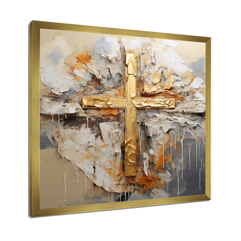 Impression sur toile, art mural doré, Cadre doré simple, H 30 po x l 30 po x P 1 po