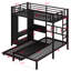 Lit superposé avec garde-robe intégrée, lit gigogne et bureau pliable-1234962742