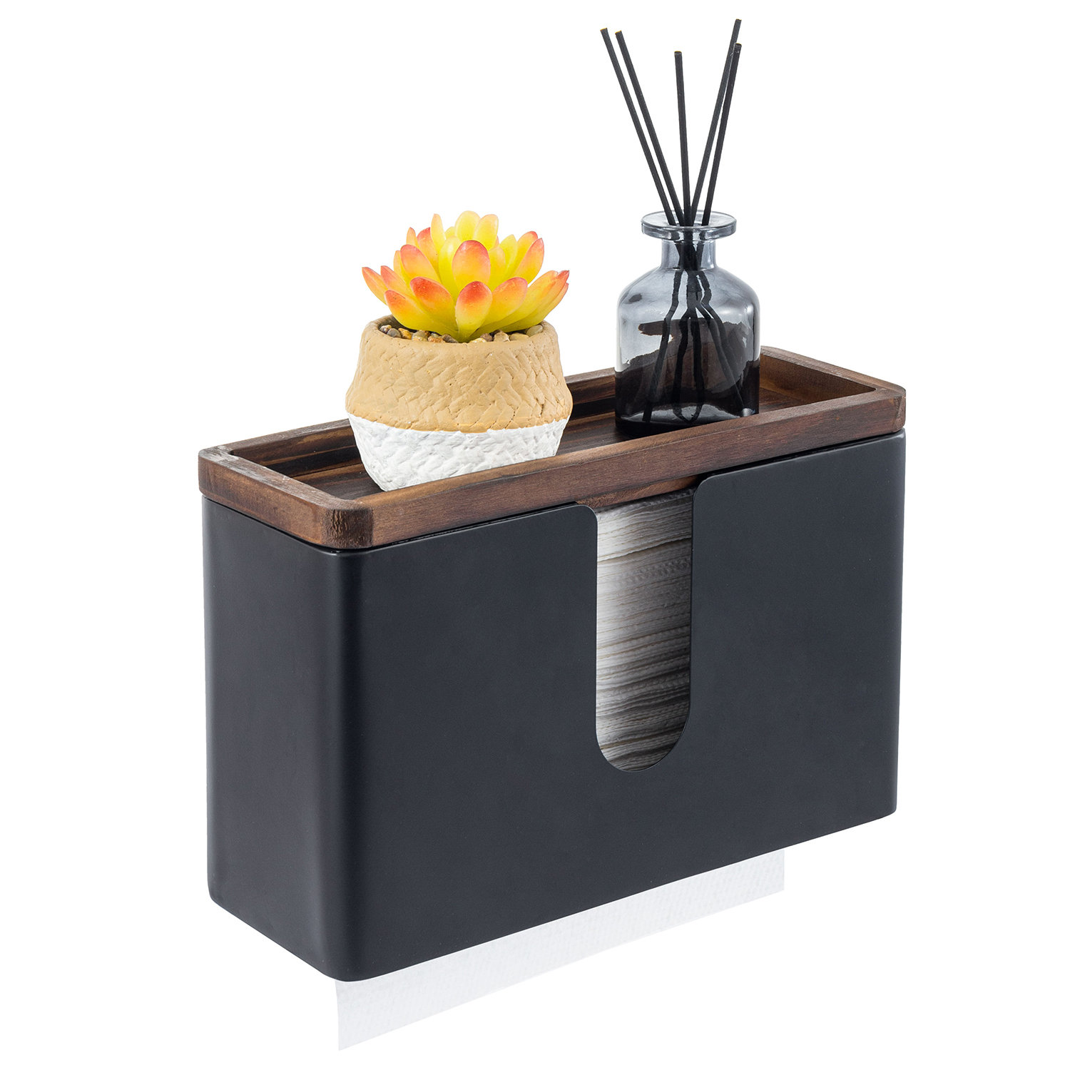 Tabletop Black Metal Folded Paper Towel Holder, Napkin Dispenser Tray for  Dining Table in 2023