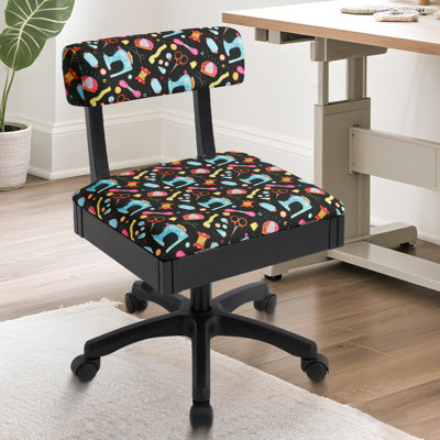 Chaise à coudre avec roulettes et dossier réglable - Fauteuil mécanique sans accoudoirs pour le bricolage