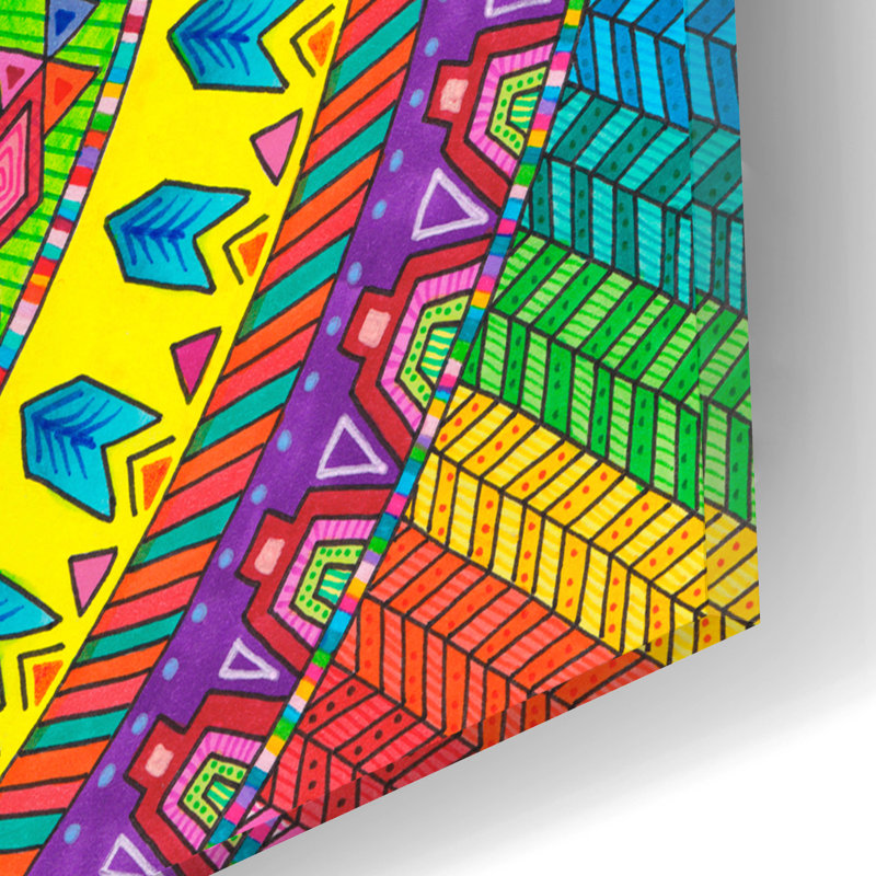 "Aztec Rainbow" par Hello Angel, H 12 po x l 16 po x P 0,13 po