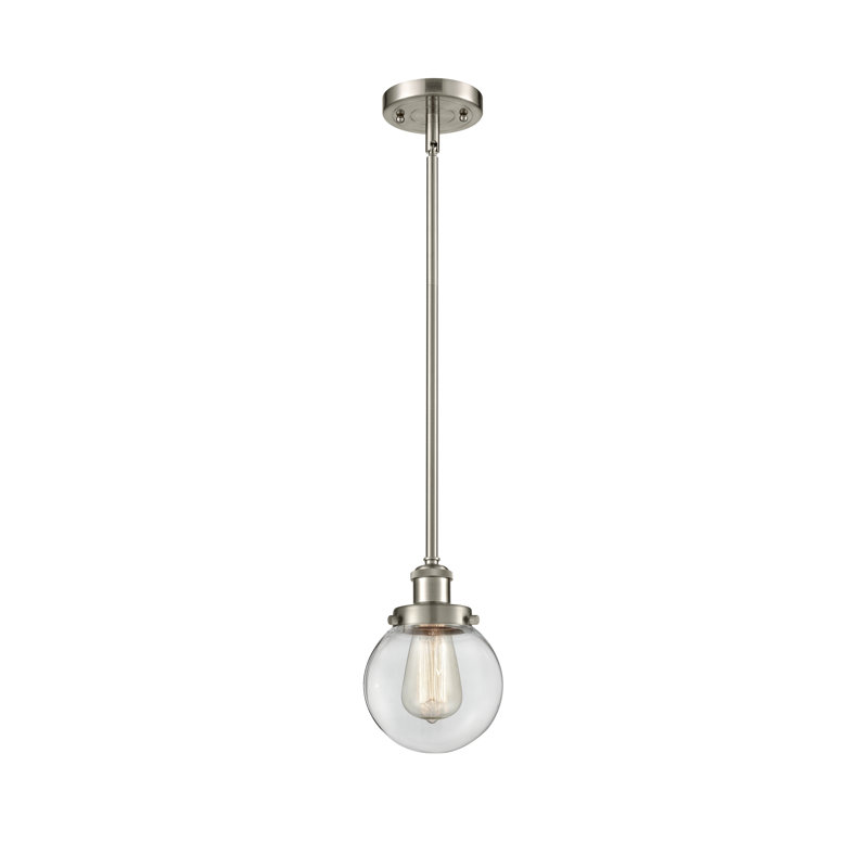 Chippewa 1 - Light Single Pendant, Brushed Satin Nickel, LED, Clear