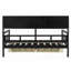 Lit de jour simple avec support en lattes de bois, tablettes latérales et amp; 2 tiroirs - Espresso (aucun sommier requis, cadre robuste)-1437715150-1437715144