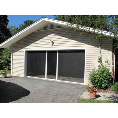 12'W x 10'H Garage Door Screen with Passage Door