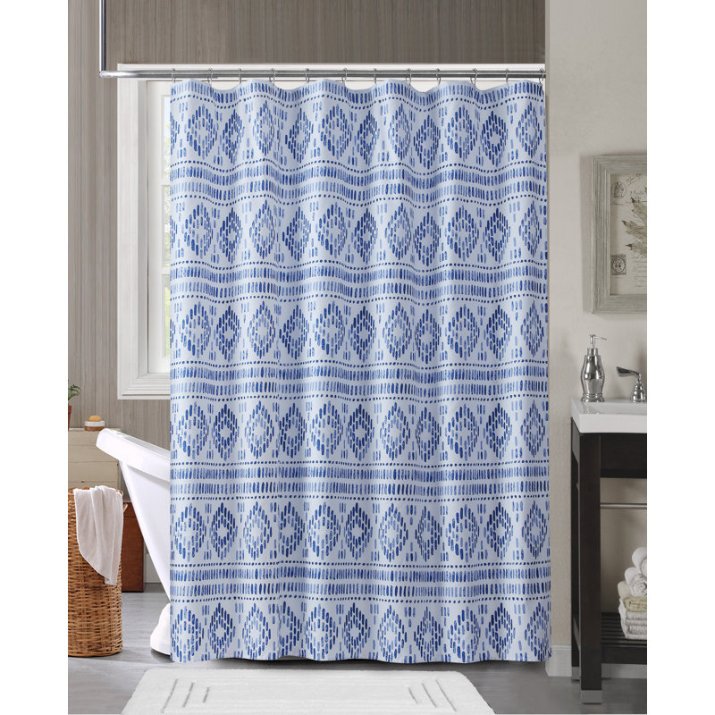 Geometric Shower Curtain with Hooks Included