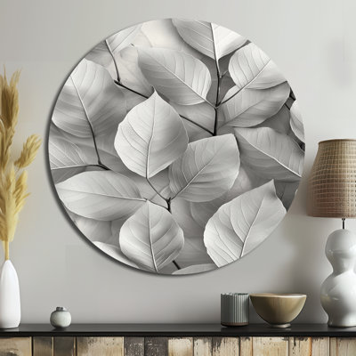 Kabela - Leaves Round Metal Wall Art