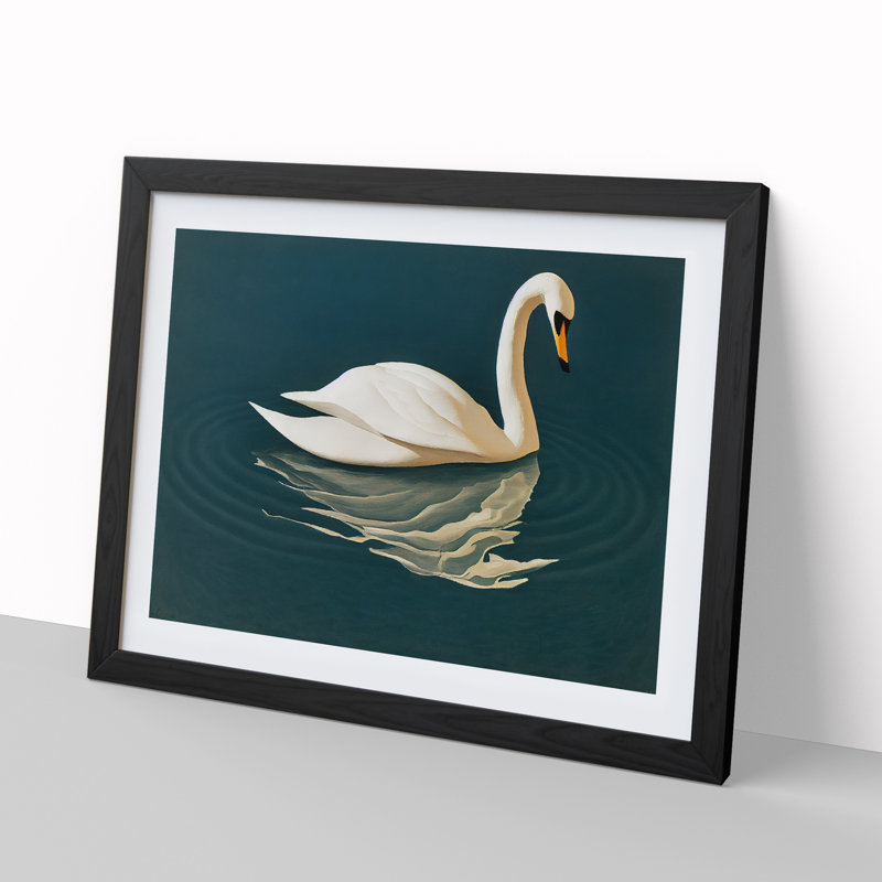 Intoxicating Swan - Framed Print, Black, 25cm H x 34cm W x 2cm D