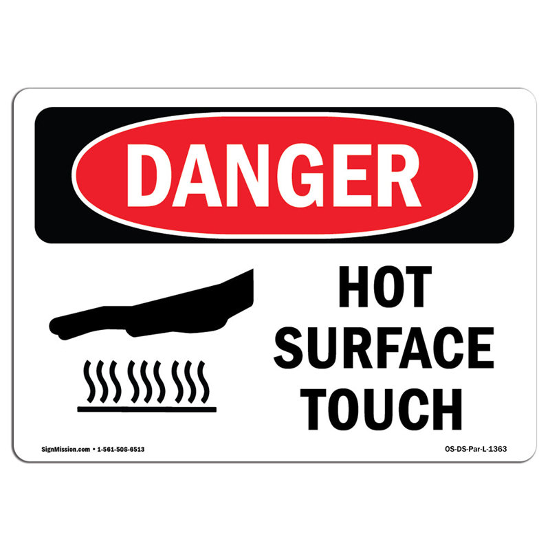 Danger Sign, 12" H x 18" W x 0.1" D