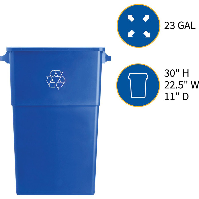 Plastic Open Recycling Bin - 23 Gallons
