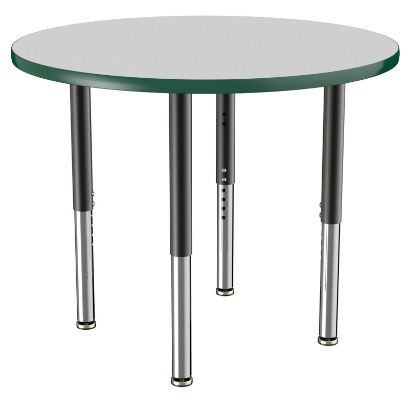 Table ronde à hauteur réglable, 36", Gris / Vert / Noir, Super