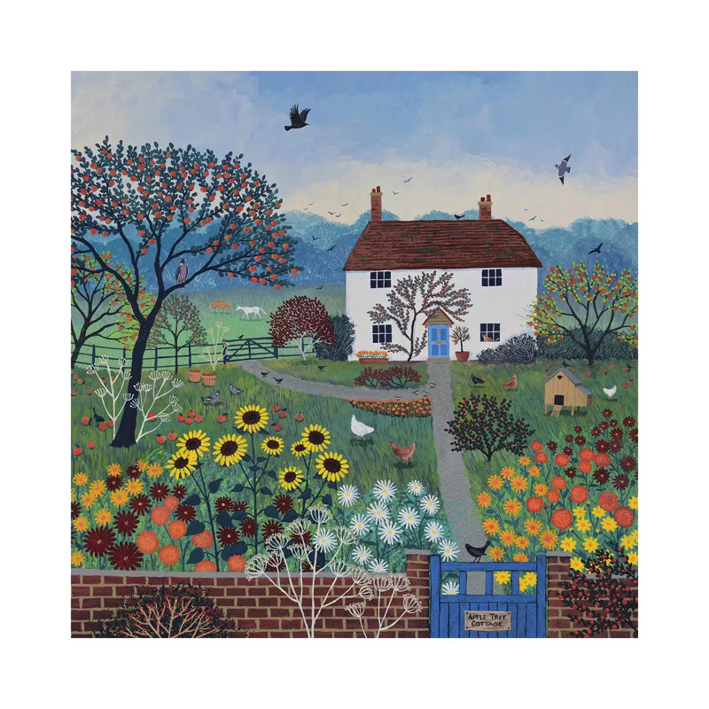 Apple Tree Cottage by Jo Grundy - Wrapped Canvas Painting, 93.98 cm H x 93.98 cm W x 3.175 cm D