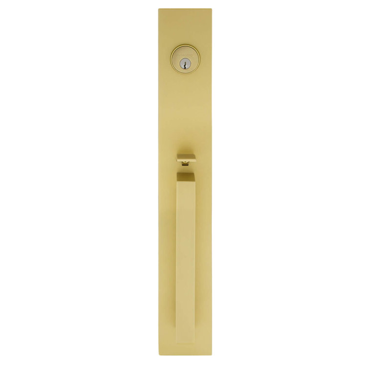 Viaggio Quadrato One-Piece Handleset With D Grip And Circolo Rosette With Quadrato Knob
