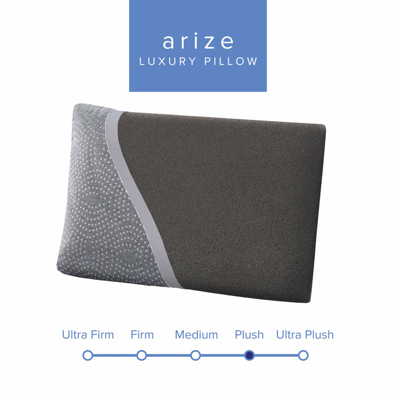 O by Neven Arize Charcoal Infused Memory Foam Single Pillow, Queen Pillow: 26" x 16"