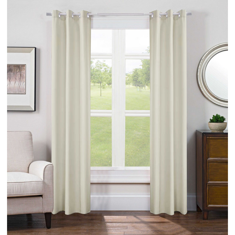 Lapham Semi Sheer Curtains / Drapes Pair, Ivory