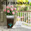 Ensemble de 3 grands pots coniques en plastique PP, style rotin, pour l'intérieur et l'extérieur, blancs