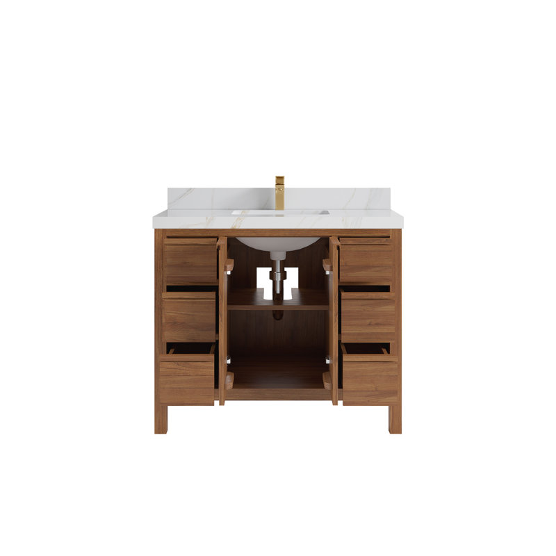 Teck Elizabeth de 42 po X P 22 po De meuble-lavabo simple D, Sienne Calacatta