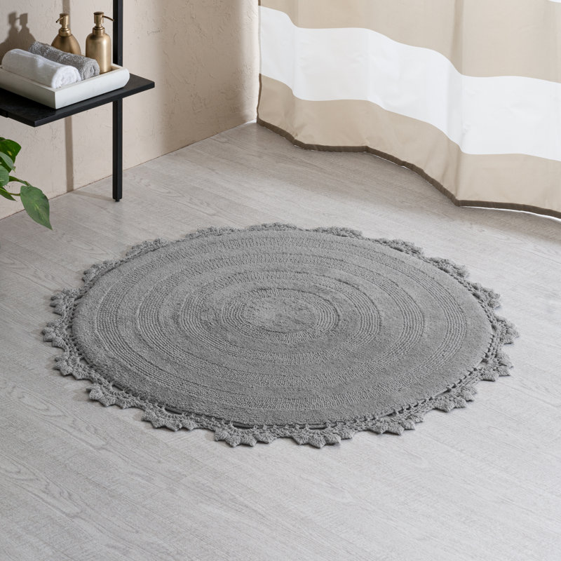 Tapis pour salle de bain Aridatha, Gris, L 36 po x L 36 po