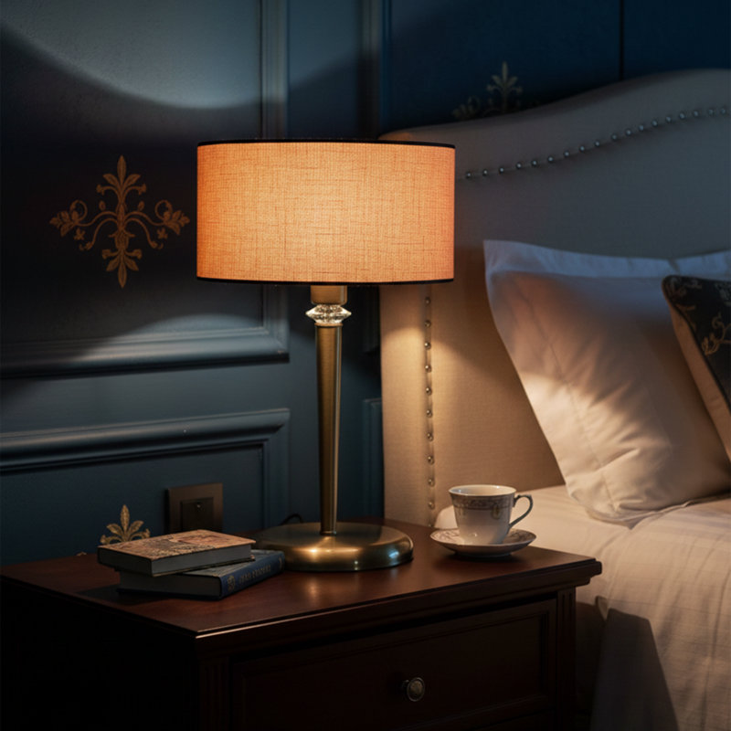 Lampe de bureau 1 lumière Calla, Doré, Orange