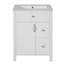 Meuble-lavabo de salle de bain avec lavabo en céramique, 1 porte à fermeture douce et 2 tiroirs à fermeture douce