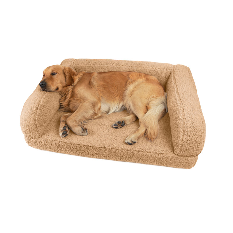Lit pour chien Tucker Murphy Pet ™ Sherpa Couch, Grand (l 40 po x P 10 po x H 30 po), Carmel / or
