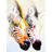 Couple of Colorful Zebras - Wildlife Canvas Black Frame Decor