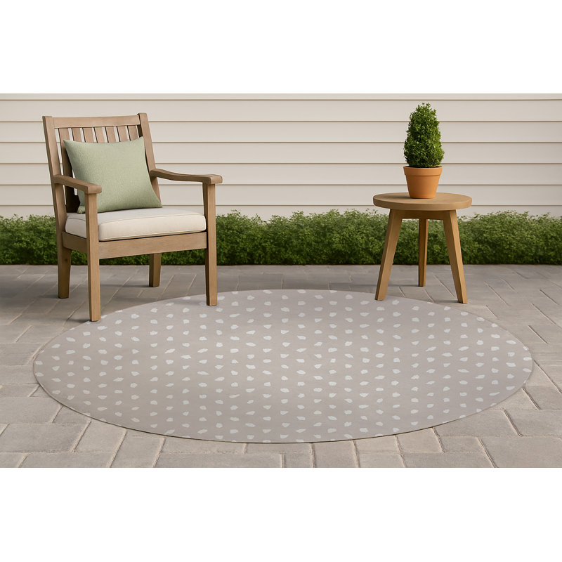 Splat Point Non-Slip Outdoor Rug, Round 5'