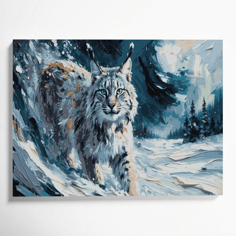 «Big Cats Alaska Lynx», art mural sur toile grise, H 24 po x l 36 po