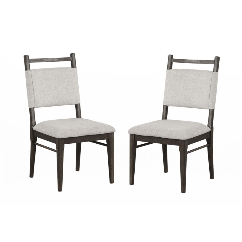2Pc Side Chairs Upholstered Seat Polyester Rubber Wood Dining Room Furniture