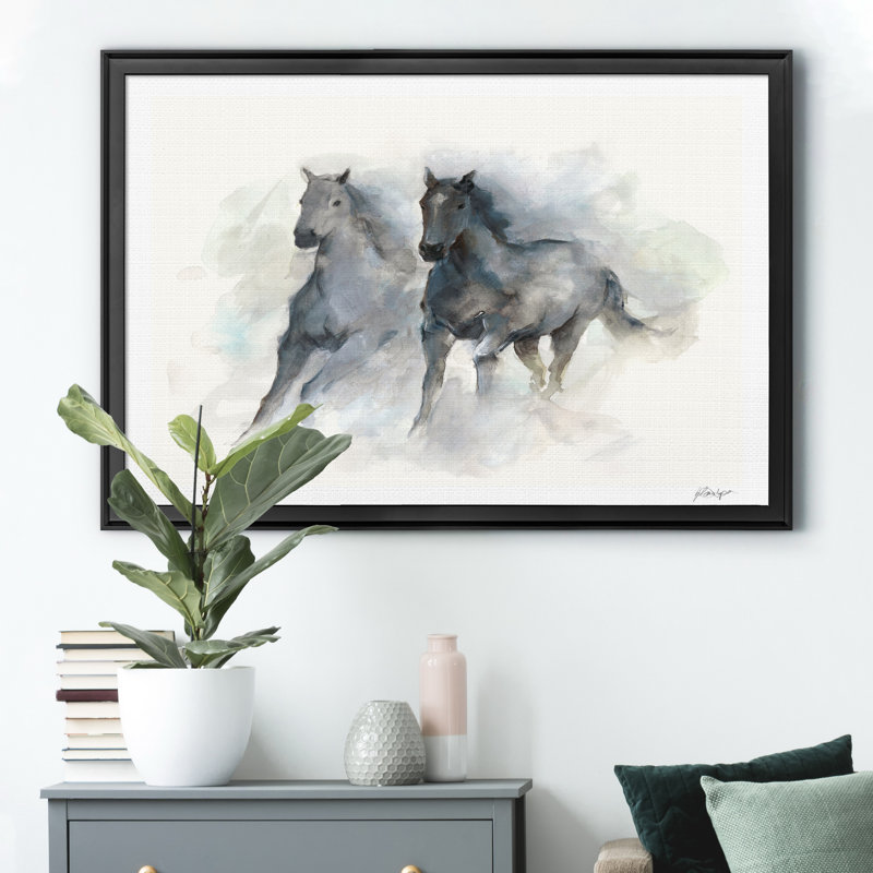 «Run Free II», impression sur toile encadrée, H 22,5 po x l 30,5 po x P 1,5 po, Noir