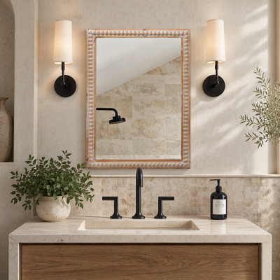 Miroirs encadrés en bois pour la salle de bain, miroir mural à cadre en bois Farmhouse Mirror