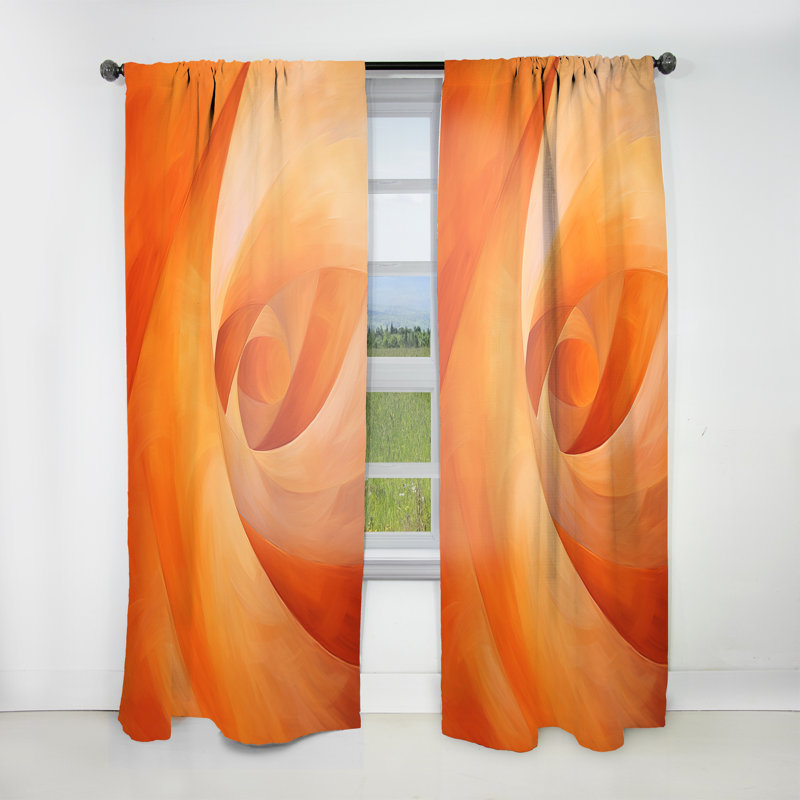Rideau en velours Tangerine Twist Spiral - obscurcissant - 1 panneau, L 52 po x L 90 po
