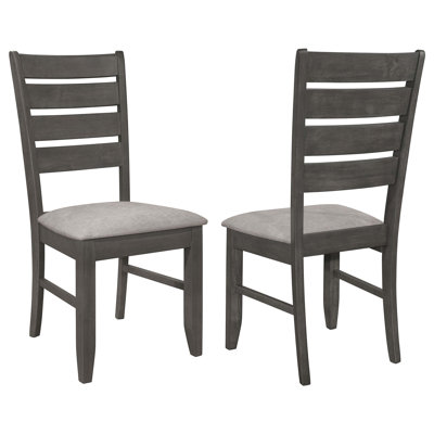 Élégantes chaises latérales à dossier à lattes effilées et siège rembourré (ensemble de 2) pour salle à manger moderne (seulement chaise)