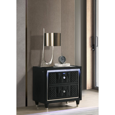 Table de chevet traditionnelle l 28,15 po, noir