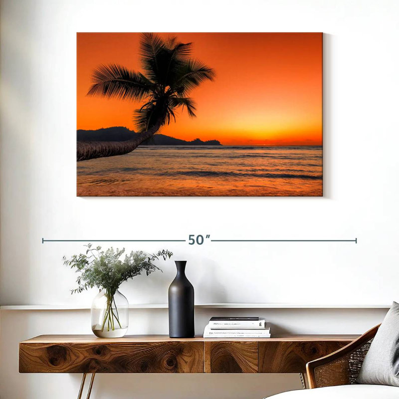 Gillard Beach Sunrise Palm, H 26 po x l 39 po