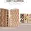 Cloison d'intimité 6 pi de hauteur tissée - naturel. Conception élégante. Structure en bois de peuplier. Idéal pour les salles d'étude. Charnières réglables pour différentes configurations. Cloisons faciles à ranger. Pliable