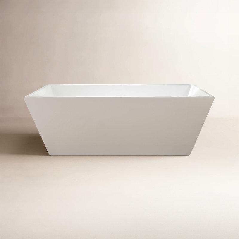 Baignoire autoportante en acrylique Chloe, Blanc / chrome poli