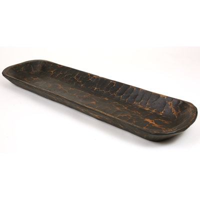 Bol décoratif ovale en bois massif 3 "Ladue 