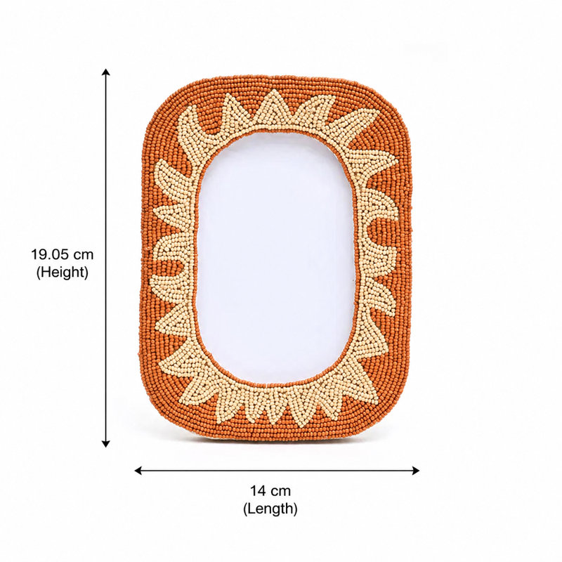 Beads Picture Frame, Brown/Beige