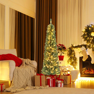 Arbre de Noël 5 pi avec 295 branches de fil mémoire et 110 lumières DEL pour la maison