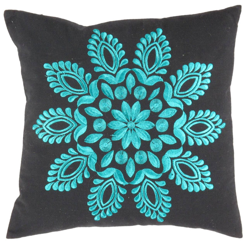 Coussin sarcelle 16 po x 16 po