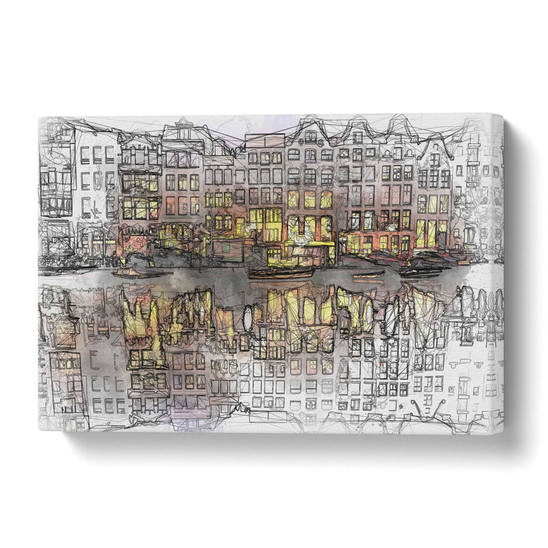 Amsterdam At Night - Wrapped Canvas Print, 50.8 cm H x 35.6 cm W