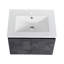Meuble-lavabo mural 24 po avec lavabo en céramique et porte d'armoire à fermeture en douceur, ensemble KD