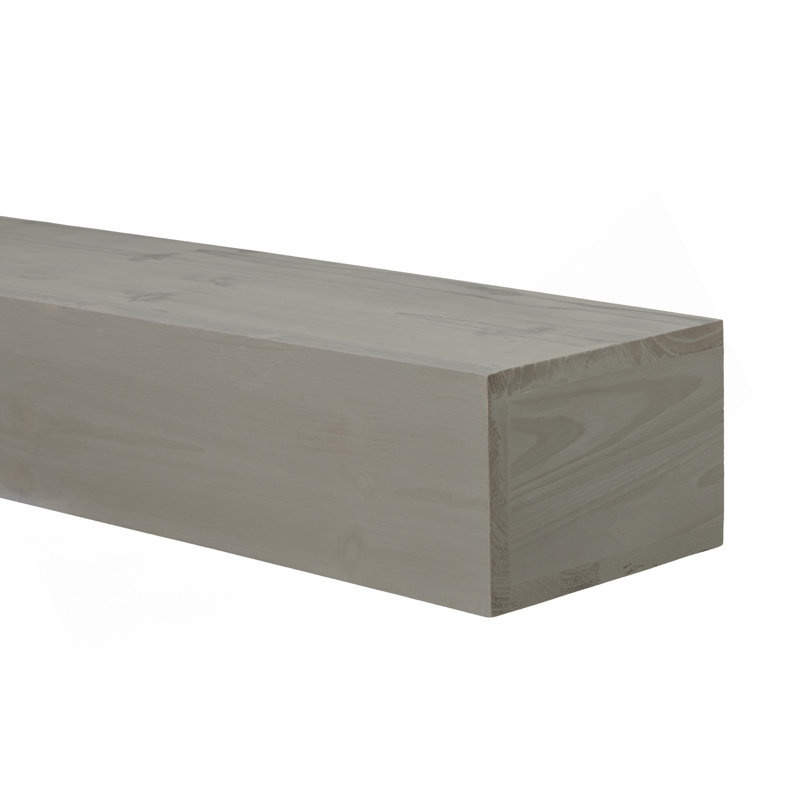 72'' Fireplace Mantel Fir Wood Wall-Mounted & Floating Shelf For Home Decor With Flat Surface, 6" H x 72" W x 9" D, Gray