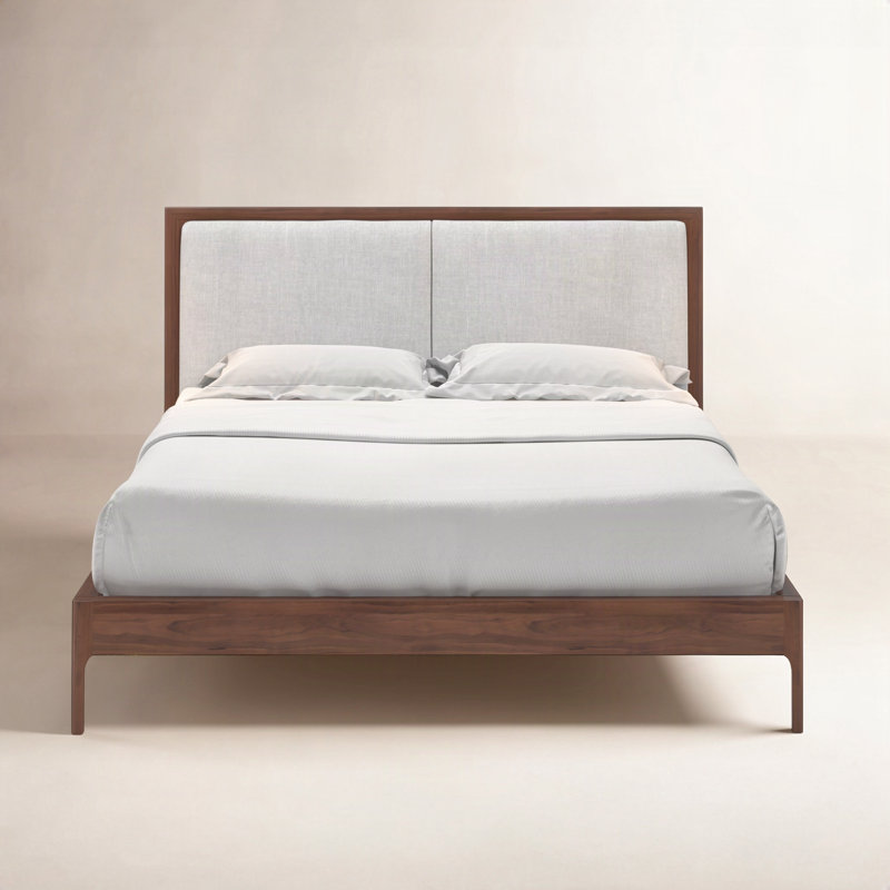 Chisa Upholstered Platform Bed, Walnut, Full/Double