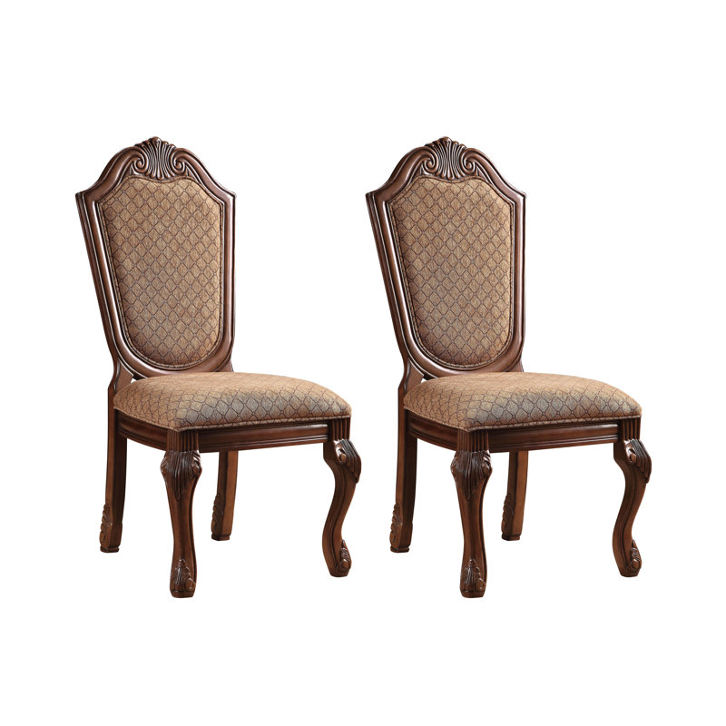 Amolika Arm Chairs with Queen Anne Legs, Cherry