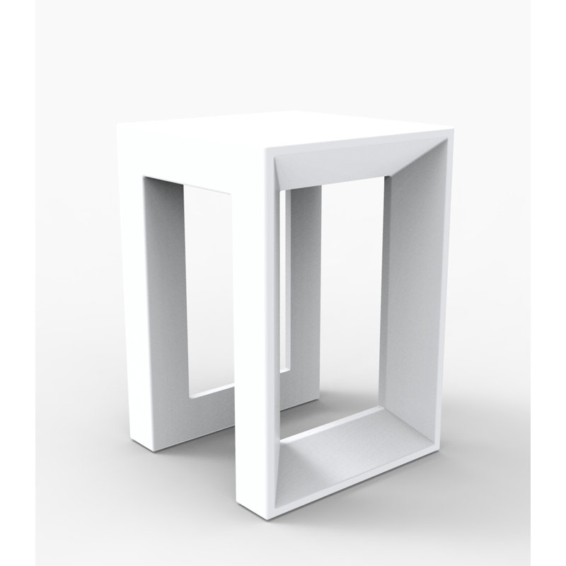Frame Resin Accent Stool, White