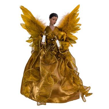 Santa's Workshop 16 Mardi Gras Angel Tree Topper - Gold