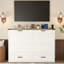 Grand lit escamotable style ferme avec station de charge, lit plateforme pliable avec grand tiroir de rangement pour chambre d'amis, petite chambre-1524366192-1524366198