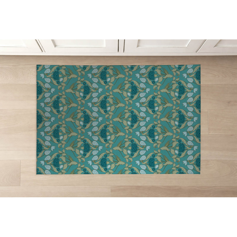 Tapis de cuisine léger Piper, Rectangulaire 2 pi x 3 pi, Bleu